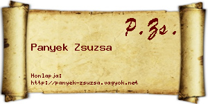 Panyek Zsuzsa névjegykártya